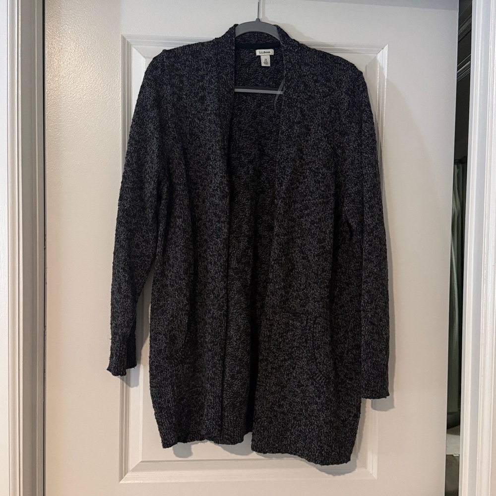 LL Bean Cotton Ragg Open Cardigan
